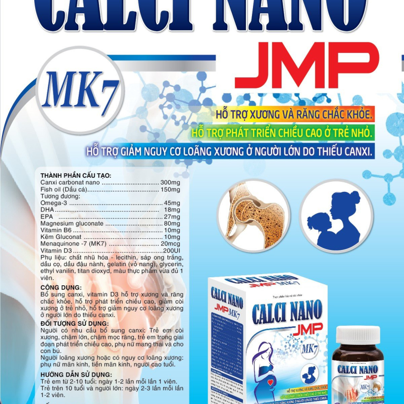 Viên uống Calci Nano JMP MK7 bổ sung canxi cho phụ nữ mang thai | CÔNG TY TNHH M.E.R